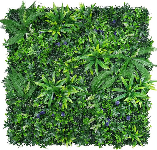 8pcs 20''x20'' Grass Wall Panels, Artificial Hedge Panels Greenery Wall, UV Protected Faux Grass Backdrop Privacy Fence Screen, Greenery Wall for Outdoor Indoor Garden Birthday Wedding Decor