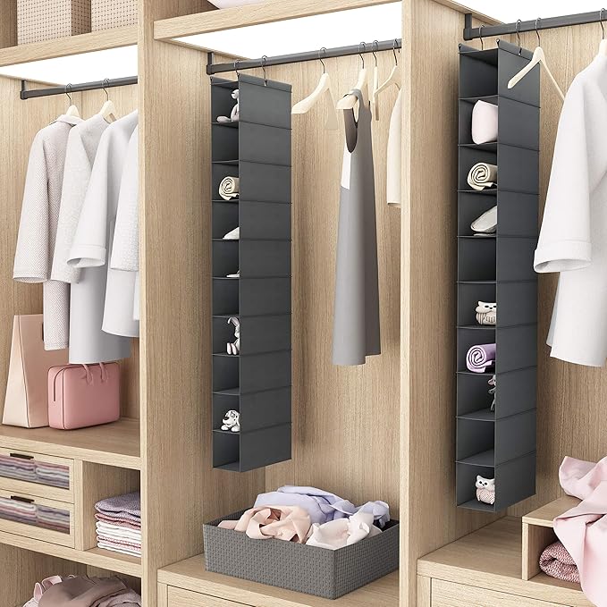 MAX Houser Hanging Closet Organizer, Hanging Sweater Organizer,Foldable Hanging Shelves for Closet