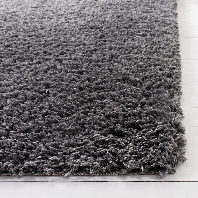 SAFAVIEH August Shag Collection Accent Rug - 2' x 5', Charcoal, Solid Design, Non-Shedding & Easy Care, 1.5-inch Thick Ideal for High Traffic Areas in Entryway, Living Room, Bedroom (AUG200H)