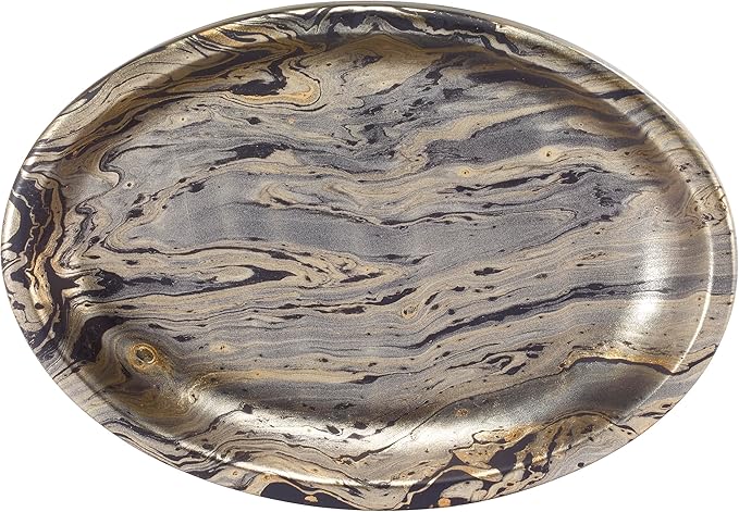 Nicole Miller - Soap Dish, Resin Countertop Accessories, Ideal for Kitchen & Bathroom, Dorm Room Essentials (Harper Collection, Black/Gold)