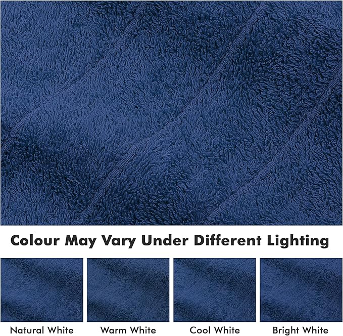 Bath Towels Set of 8 – 100% Cotton (Royal Blue) Bathroom Towel Set Bale Includes 2 Bath, 2 Hand, 4 Face Towels – Soft, Absorbent & Quick Dry Towel for Bathroom, Spa, Kitchen, Hotel Use
