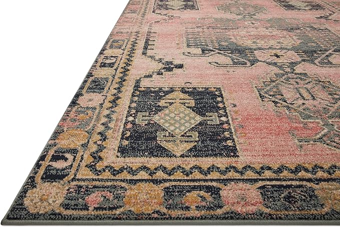 Loloi Jocelyn Collection JOC-06 Rose/Rose 5'-5" x 7'-6" .38" Thick Area Rug