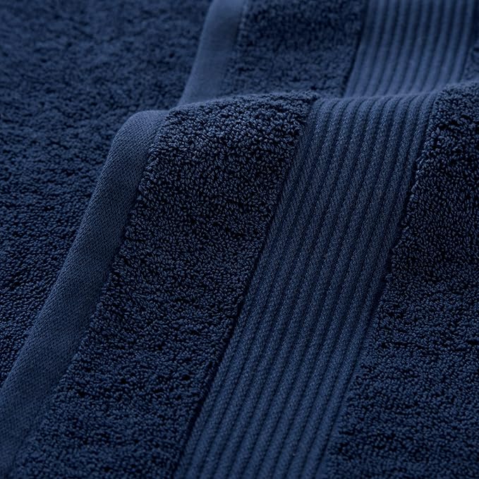 Arkwright Solid 6 Piece Bath Towel Set, 100% Cotton 600 GSM Soft Absorbent Bathroom Towels for Hotel, Spa or Vacation Rental, Lapis Navy (2 Bath Towels, 2 Hand Towels, 2 Washcloths)
