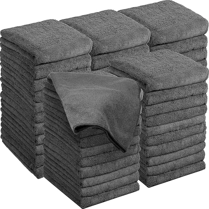 48 Pack Bleach Proof Towels 16x 26inch Microfiber Absorbent Hair Towels Bulk Bleach Salon Hand Drying Cloth for Gym Bath Spa Shaving Shampoo Home(Grey)