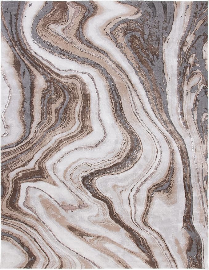 SAFAVIEH Craft Collection X-Large Area Rug - 11' x 15', Gold & Grey, Modern Abstract Design, Non-Shedding & Easy Care, Ideal for High Traffic Areas in Living Room, Bedroom (CFT819D)