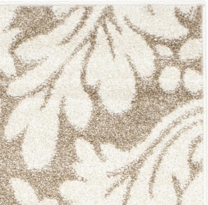 SAFAVIEH Amherst Collection Runner Rug - 2'3" x 9', Wheat & Beige, Floral Design, Non-Shedding & Easy Care, Ideal for High Traffic Areas in Living Room, Bedroom (AMT425S)