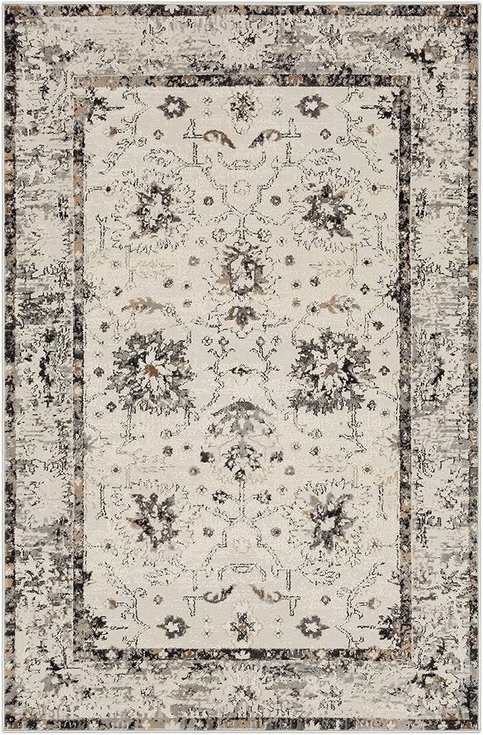 Mohawk Home Shea Traditional Floral Ornamental Light Gray 7' 10" x 10' Area Rug Perfect for Living Room, Dining Room, Office