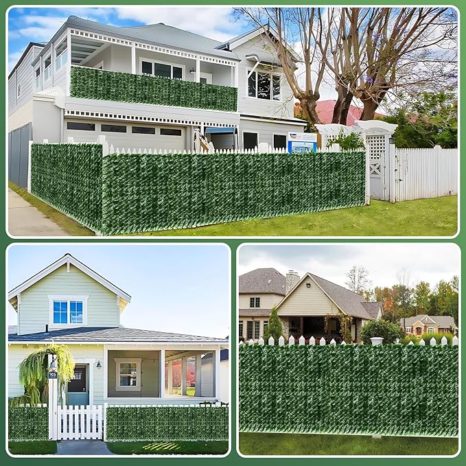 Artificial Ivy Privacy Fence Screen, 120x40 inch Faux Hedge Fence Panel Greenery Vines, Balcony Privacy Screen Decoration for Patio, Balcony, Wall, Backyard Indoor Outdoor