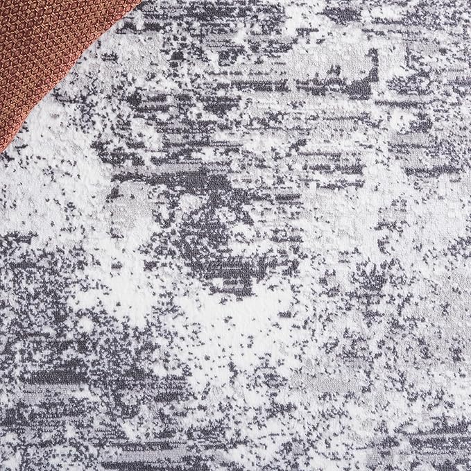 SAFAVIEH Amelia Collection Area Rug - 2'2" x 6' Runner, Charcoal & Ivory, Modern Abstract Design, Non-Shedding & Easy Cleaning, Ideal for Living Room, Hallway, Foyer, Entryway, Bedroom (ALA705H)