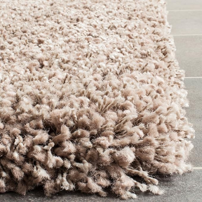 SAFAVIEH Santa Monica Shag Collection 3' x 5' White SGN725 Solid Non-Shedding Living Room Bedroom Dining Room Entryway Plush 2-inch Thick Area Rug