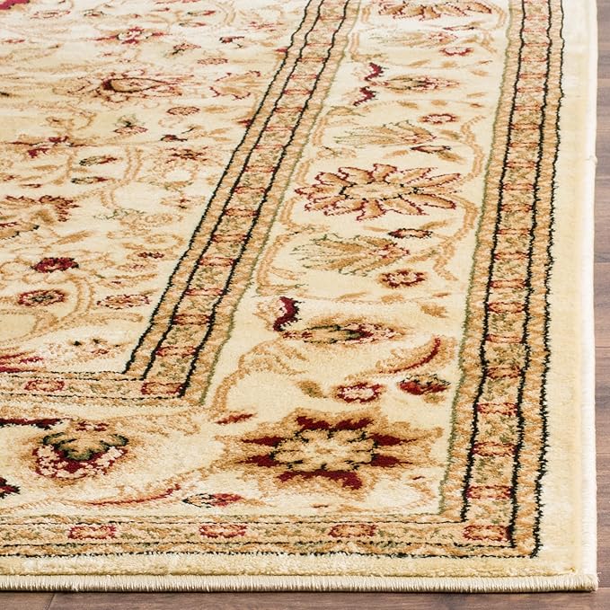 SAFAVIEH Lyndhurst Collection Area Rug - 8' x 11', Ivory & Ivory, Traditional Oriental Design, Non-Shedding & Easy Care, Ideal for High Traffic Areas in Living Room, Bedroom (LNH212L)