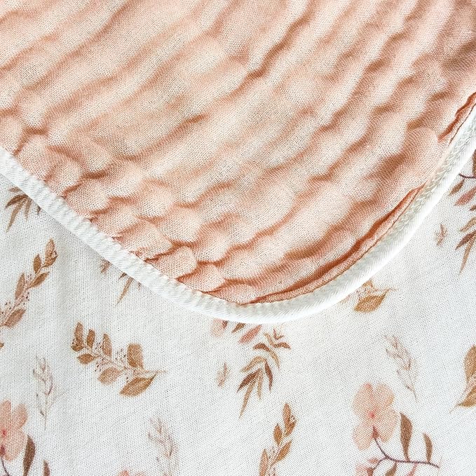 SANACYNA Muslin Blankets 100% Cotton 6-Layer Gauze Floral Cooling Blanket Lightweight Soft and Breathable Swaddle Blanket for Sofa Bed Coverlet Both Sides (Floral, Baby 30"x40")