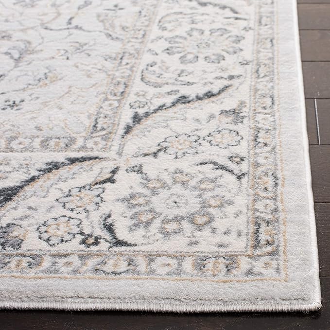 SAFAVIEH Isabella Collection Runner Rug - 2'2" x 8', Light Grey & Cream, Oriental Design, Non-Shedding & Easy Care, Ideal for High Traffic Areas in Living Room, Bedroom (ISA912F)