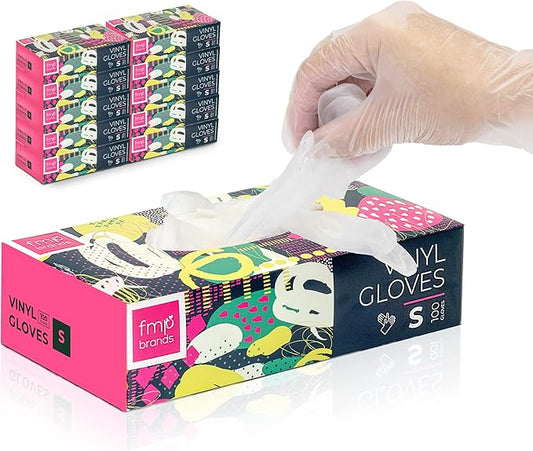 Fit Meal Prep 1000 Pack Disposable Latex Free Small Vinyl Food Prep Gloves - Powder Free, Ideal for Kitchen, Bathroom, Household, Gardening