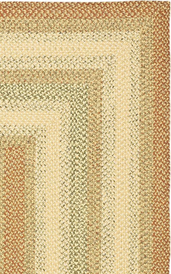 SAFAVIEH Washable Rug Outdoor Braided Collection - 8' Square, Rust & Multi, Handmade & Reversible, Non-Shedding & Easy to Clean, Ideal for Patio, Backyard, Mudroom (BRD303A)