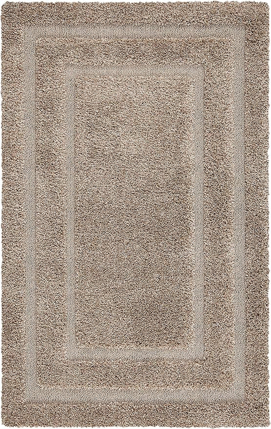 SAFAVIEH Florida Shag Collection Accent Rug - 3' Square, Beige & Beige, Non-Shedding, 1.2-inch Thick, Ideal for Living Room, Foyer, Bedroom (SG454-1313-3SQ)