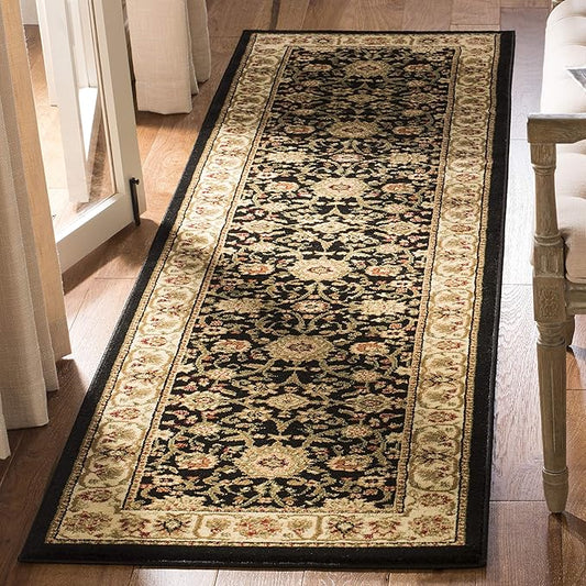 SAFAVIEH Lyndhurst Collection Runner Rug - 2'3" x 14', Black & Ivory, Traditional Oriental Design, Non-Shedding & Easy Care, Ideal for High Traffic Areas in Living Room, Bedroom (LNH212A)