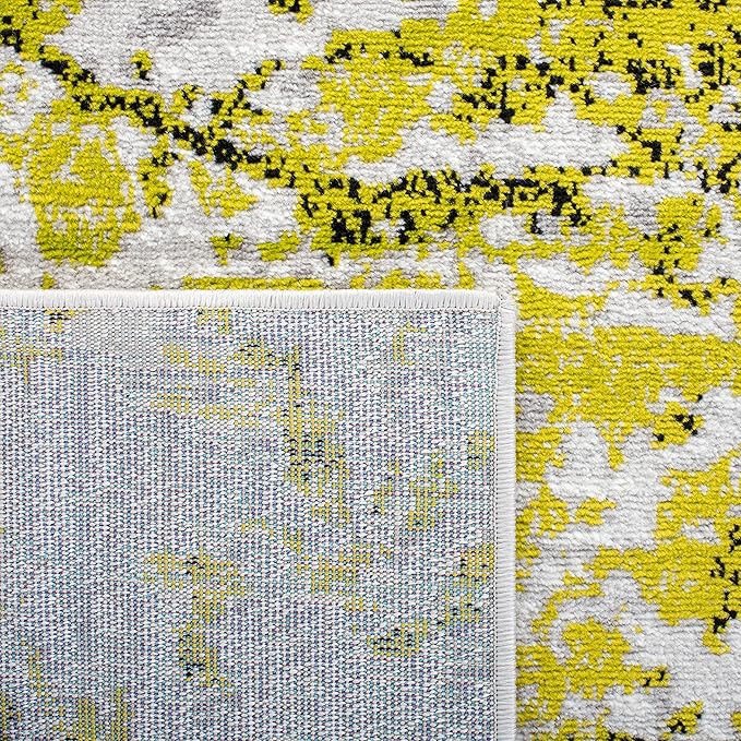 SAFAVIEH Skyler Collection 6' x 9' Grey/Green SKY186Y Modern Abstract Non-Shedding Living Room Dining Bedroom Area Rug