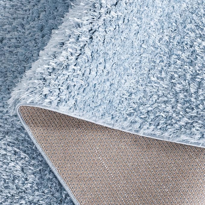 SAFAVIEH Lindsay Shag Collection Area Rug - 9' x 12', Aqua, Contemporary Design, Ideal for High Traffic Areas in Living Room, Bedroom & Dining Room (LNS560J-9)
