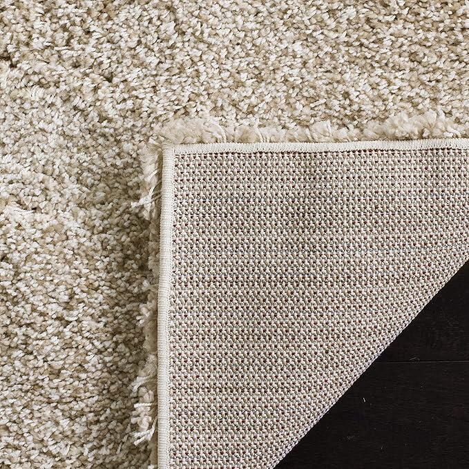 SAFAVIEH Santa Monica Shag Collection 9'6" x 13' Beige SGN725 Solid Non-Shedding Living Room Bedroom Dining Room Entryway Plush 2-inch Thick Area Rug