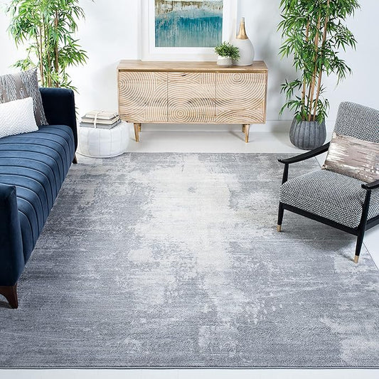 SAFAVIEH Jasper Collection Area Rug - 10' x 13', Light Grey & Ivory, Modern Abstract Design, Non-Shedding & Easy Care, Ideal for High Traffic Areas in Living Room, Bedroom (JSP101F)