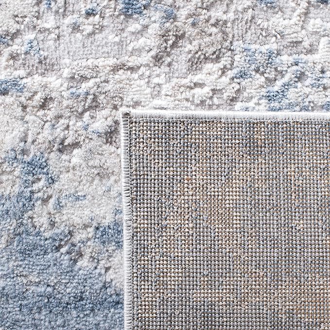 SAFAVIEH Amelia Collection Runner Rug - 2'2" x 6', Grey & Blue, Modern Abstract Design, Non-Shedding & Easy Care, Ideal for High Traffic Areas in Living Room, Bedroom (ALA705F)