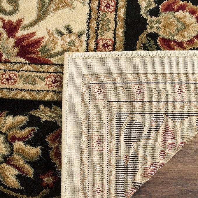 SAFAVIEH Lyndhurst Collection Area Rug - 10' Square, Ivory & Black, Traditional Oriental Design, Non-Shedding & Easy Care, Ideal for High Traffic Areas in Living Room, Bedroom (LNH212B)