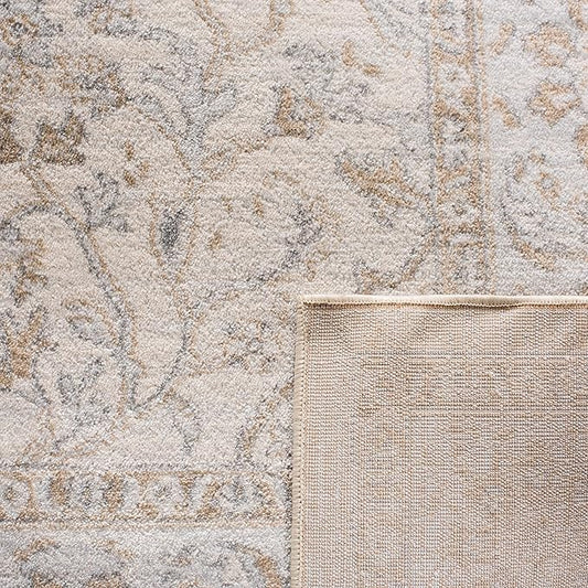 SAFAVIEH Isabella Collection Area Rug - 10' x 14', Cream & Beige, Oriental Design, Non-Shedding & Easy Care, Ideal for High Traffic Areas in Living Room, Bedroom (ISA912A)