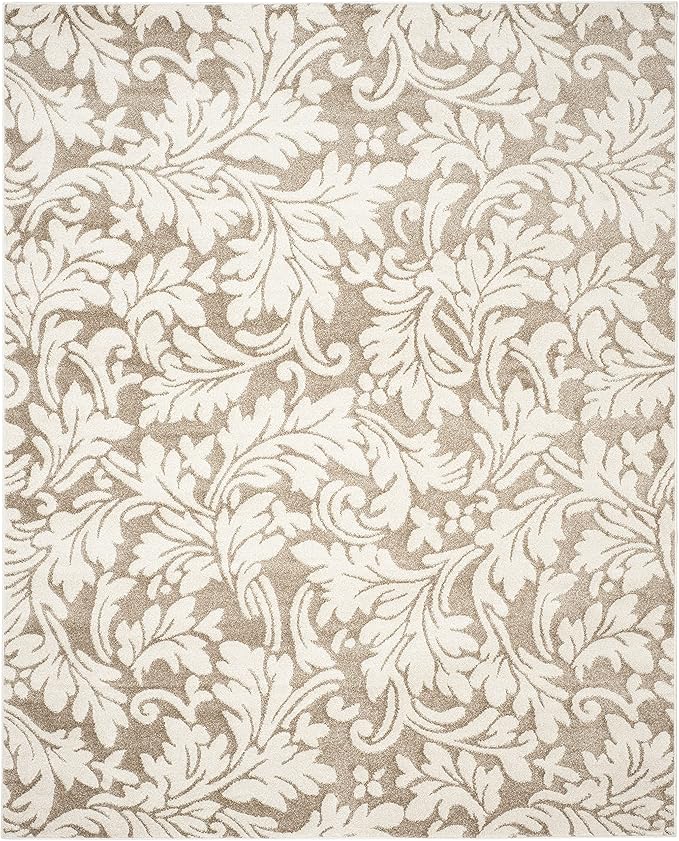 SAFAVIEH Area Rug 8x10 - Amherst Collection - Large - Wheat & Beige, Floral Pattern, Non-Shedding & Easy Cleaning, Ideal for Living Room, Bedroom, Office, Dining Space (AMT425S)