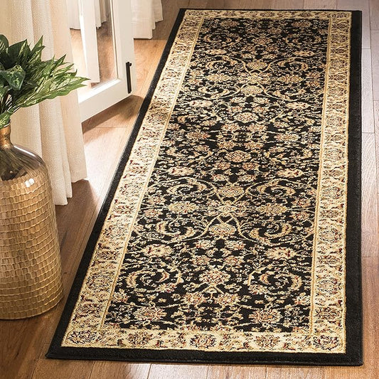 SAFAVIEH Lyndhurst Collection Runner Rug - 2'3" x 6', Black & Ivory, Traditional Oriental Design, Non-Shedding & Easy Care, Ideal for High Traffic Areas in Living Room, Bedroom (LNH219A)