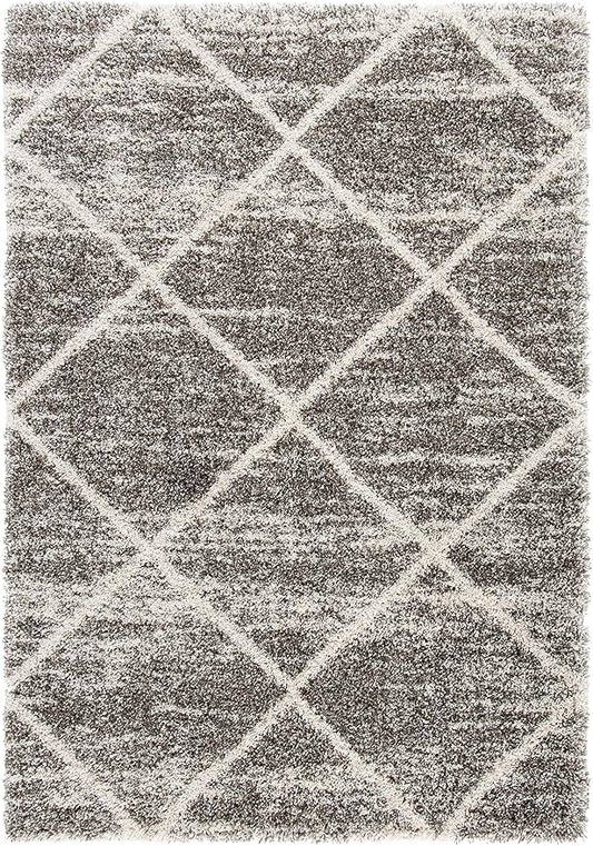 SAFAVIEH Hudson Shag Collection Accent Rug - 2' x 3', Distressed Grey & Ivory, Non-Shedding & Easy Care, 2-inch Thick Ideal for High Traffic Areas in Entryway, Living Room, Bedroom (SGH281K)