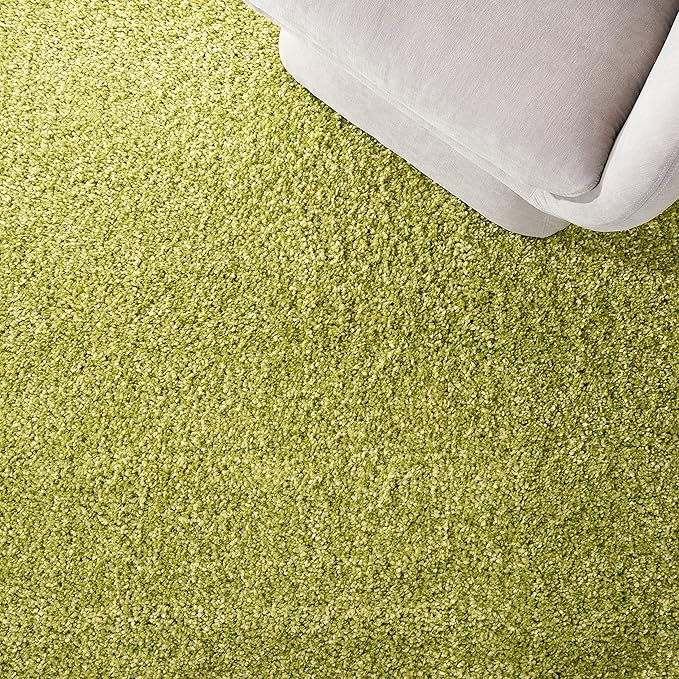 SAFAVIEH Santa Monica Shag Collection 4' x 6' Green SGN725 Solid Non-Shedding Living Room Bedroom Dining Room Entryway Plush 2-inch Thick Area Rug