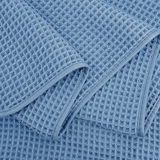 430 GSM Microfiber Oversize Quick Dry Lint Free Bath Towel, 60 x 30 in, 4 Pack (Waffle Weave)