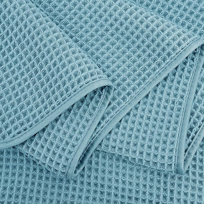 430 GSM Microfiber Oversize Quick Dry Lint Free Bath Towel, 60 x 30 in, 4 Pack (Waffle Weave)