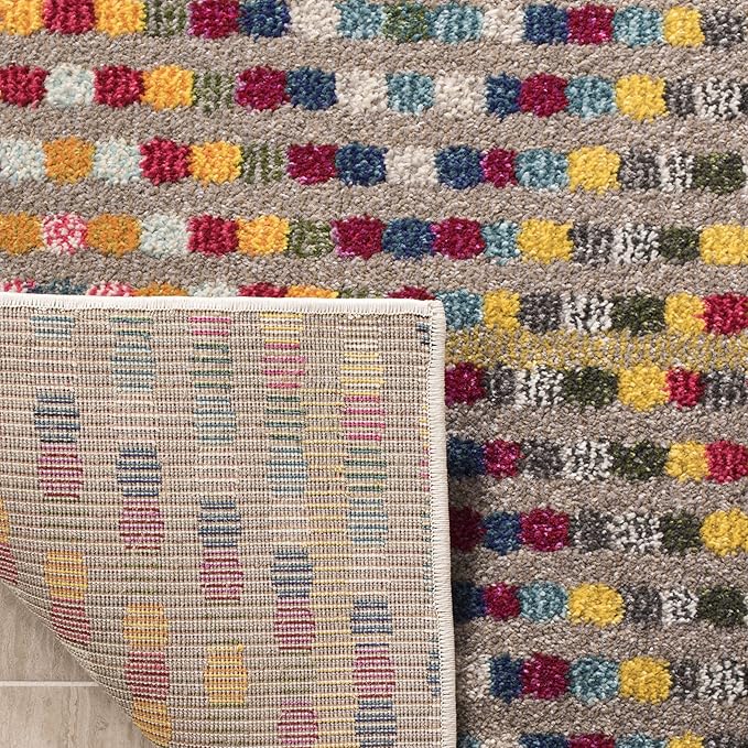 SAFAVIEH Monaco Collection Accent Rug - 4' x 5'7", Multi & Beige, Boho Diamond Design, Non-Shedding & Easy Care, Ideal for High Traffic Areas in Entryway, Living Room, Bedroom (MNC204F)