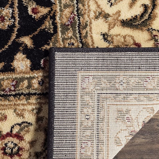 SAFAVIEH Lyndhurst Collection Accent Rug - 4' x 6', Black & Ivory, Traditional Oriental Design, Non-Shedding & Easy Care, Ideal for High Traffic Areas in Entryway, Living Room, Bedroom (LNH316B)