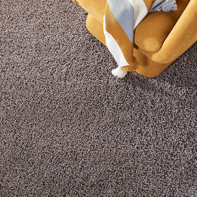 SAFAVIEH Santa Monica Shag Collection 5'3" x 7'6" Taupe SGN725 Solid Non-Shedding Living Room Bedroom Dining Room Entryway Plush 2-inch Thick Area Rug