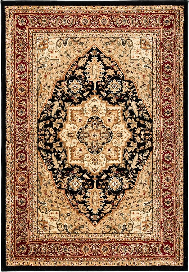 SAFAVIEH Lyndhurst Collection Area Rug - 6' x 9', Black & Red, Traditional Oriental Design, Non-Shedding & Easy Care, Ideal for High Traffic Areas in Living Room, Bedroom (LNH330Y)