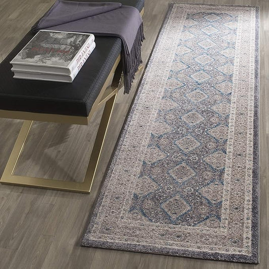 SAFAVIEH Sofia Collection Runner Rug - 2'2" x 12', Light Grey & Beige, Vintage Oriental Distressed Design, Non-Shedding & Easy Care, Ideal for High Traffic Areas in Living Room, Bedroom (SOF366B)