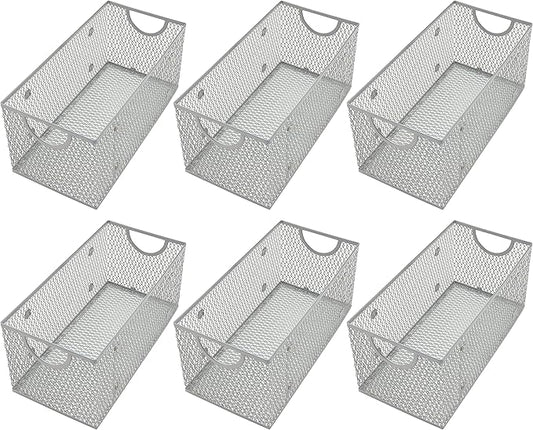 YBM Home Wire Mesh Storage Basket Organizer for CD and DVDs - 6 Pack