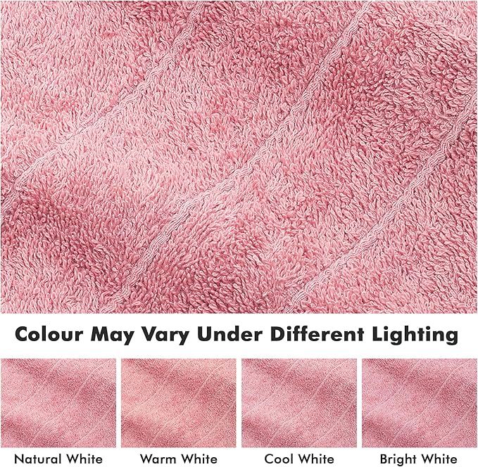 Bath Towels Set of 8 – 100% Cotton (Baby Pink) Bathroom Towel Set Bale Includes 2 Bath, 2 Hand, 4 Face Towels – Soft, Absorbent & Quick Dry Towel for Bathroom, Spa, Kitchen, Hotel Use