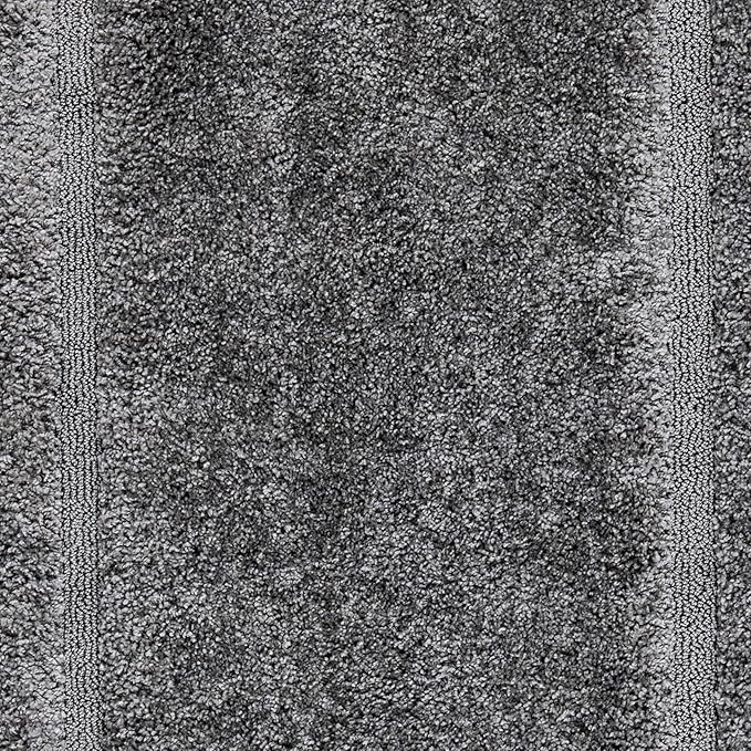 SAFAVIEH Florida Shag Collection Accent Rug - 4' x 6', Grey & Grey, Border Design, Non-Shedding & Easy Care, 1.2-inch Thick Ideal for High Traffic Areas in Entryway, Living Room, Bedroom (SG454-8080)