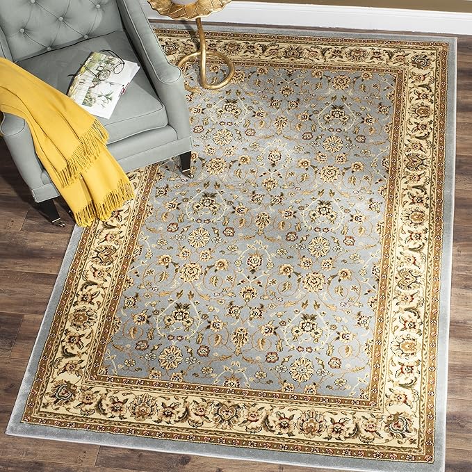 SAFAVIEH Lyndhurst Collection Accent Rug - 4' x 6', Light Blue & Ivory, Traditional Oriental Design, Non-Shedding & Easy Care, Ideal for High Traffic Areas in Entryway, Living Room, Bedroom (LNH312B)