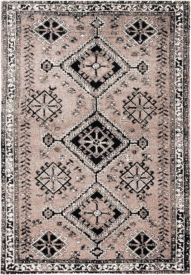 SAFAVIEH Vintage Hamadan Collection Accent Rug - 4' x 6', Brown & Black, Oriental Distressed Design, Non-Shedding & Easy Care, Ideal for High Traffic Areas in Entryway, Living Room, Bedroom (VTH293T)