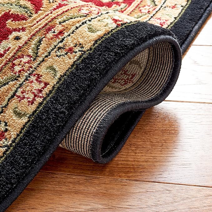 SAFAVIEH Lyndhurst Collection Area Rug - 6' x 9', Black & Red, Traditional Oriental Design, Non-Shedding & Easy Care, Ideal for High Traffic Areas in Living Room, Bedroom (LNH330Y)