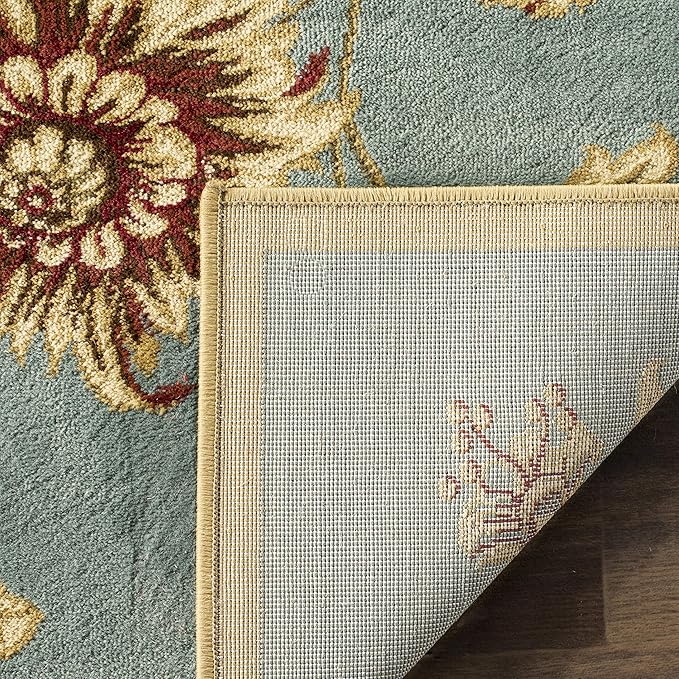 SAFAVIEH Lyndhurst Collection Runner Rug - 2'3" x 12', Blue & Multi, Traditional Floral Design, Non-Shedding & Easy Care, Ideal for High Traffic Areas in Living Room, Bedroom (LNH552-6591)