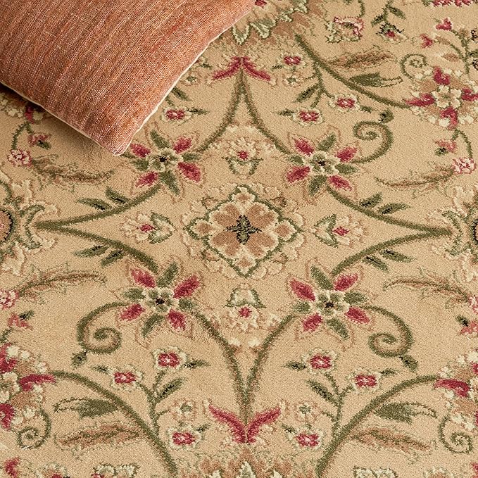 SAFAVIEH Lyndhurst Collection Runner Rug - 2'3" x 18', Beige & Ivory, Traditional Oriental Design, Non-Shedding & Easy Care, Ideal for High Traffic Areas in Living Room, Bedroom (LNH212D)