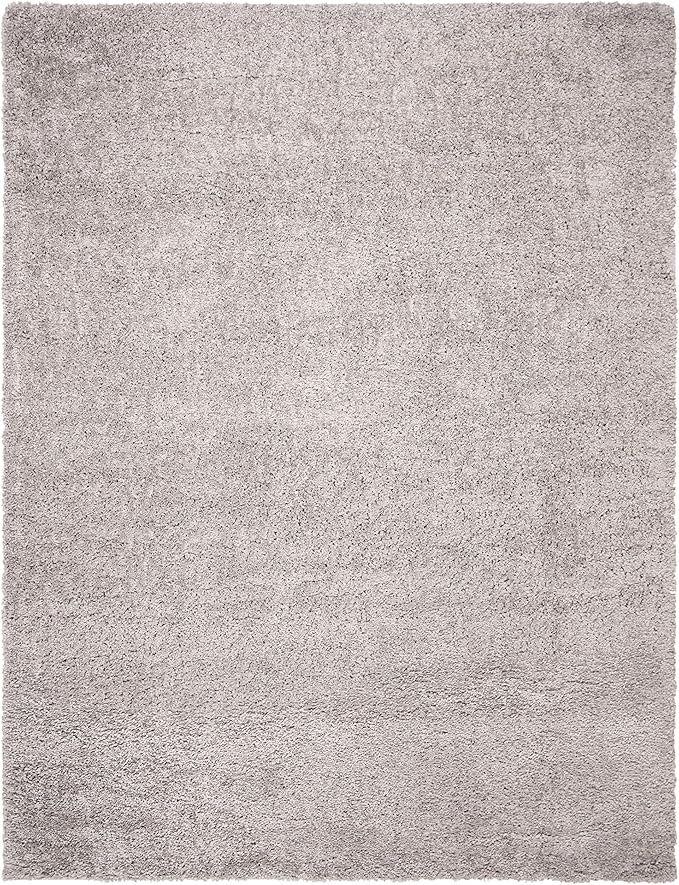 SAFAVIEH Area Rug 8x10 - Fontana Shag Collection - Large - Grey, Solid Pattern, Non-Shedding & Easy Cleaning, Ultra Plush Thick Pile, Ideal for Living Room, Bedroom, Dining Space (FNT800F)