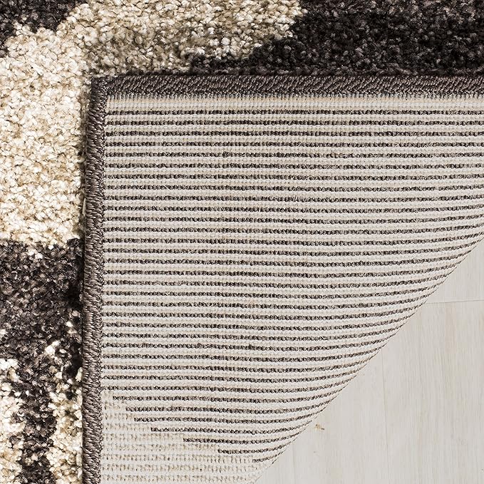 SAFAVIEH Florida Shag Collection Area Rug - 5'3" x 7'6", Dark Brown & Smoke, Floral Design, Non-Shedding & Easy Care, 1.2-inch Thick Ideal for High Traffic Areas in Living Room, Bedroom (SG458-2879)