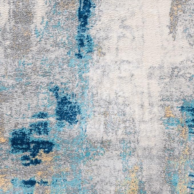 SAFAVIEH Jasper Collection X-Large Area Rug - 12' x 15', Grey & Gold, Modern Abstract Design, Non-Shedding & Easy Care, Ideal for High Traffic Areas in Living Room, Bedroom (JSP101A)